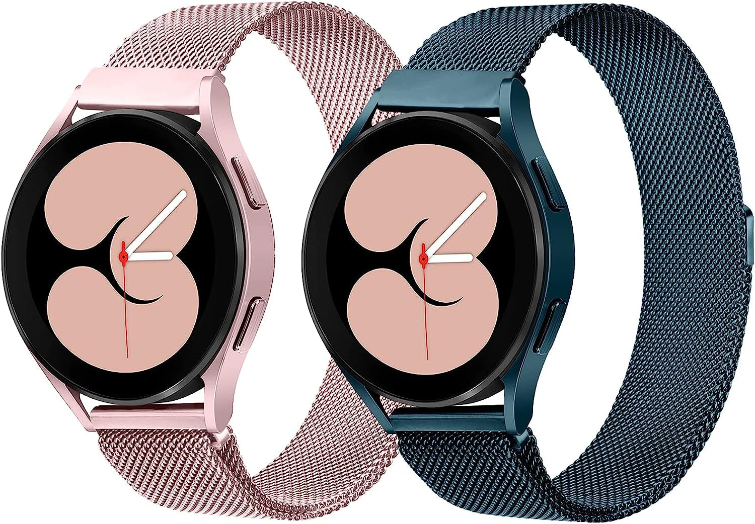 Vomulato Magnetic Bands Compatible with Samsung Galaxy Watch 5/4 40Mm 44Mm,Galaxy Watch 5 Pro 45Mm, Galaxy Watch 4 Classic 42Mm 46Mm, Galaxy Watch 3 41Mm ,Galaxy Active 2/ Active, 20Mm Adjustable Replacement Metal Wristband for Women Men  Vomulato Pink-Green Small 