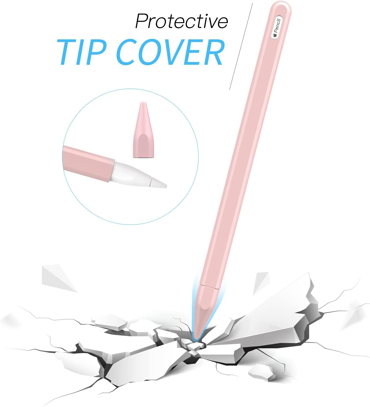 Moko Pencil Case for Apple Pencil 2Nd Gen, [2 Pieces] Silicone Pencil Holder Sleeve and Nib Cover Fit Ipad Mini 6 2021/ Ipad Air 5/4 Gen 2022/2020/ Ipad Pro 11/Pro 12.9 2022/2021/2020 - Soft Pink  MoKo   