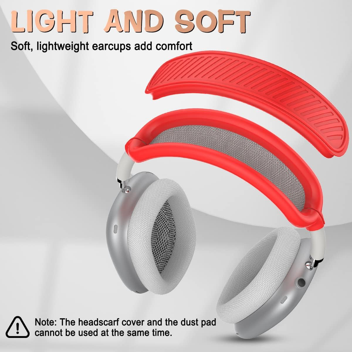 Woocon 4 Set Soft Silicone Case for Airpods Max Headhones, New Sweat Proof Earpad Cover/Ear Cover/Headband Cover/Headband Cushion Protector Accessories Design Unisex for Apple Airpods Max - Red  Woocon   