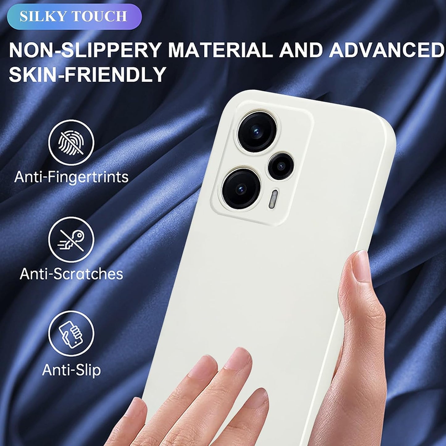 Yarxiawin for Xiaomi Poco F5 Case Shockproof Pink, Xiaomi Poco F5 Phone Case Thin Hard PC Anti-Fingerprint Xiaomi Redmi Note 12 Turbo Cover with Ultimate Delicate Touch Feeling (White)  Yarxiawin   