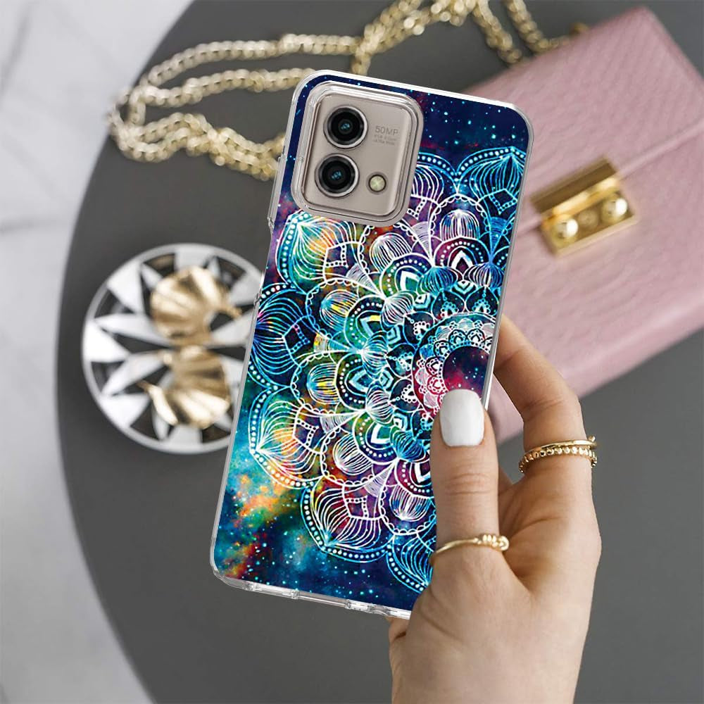For Moto G Stylus 5G (2023) Case,Tempered Glass Screen Protector, Shockproof Drop Protective 2 in 1 Hybrid Hard PC Soft TPU Case for Motorola Moto G Stylus 5G (2023) (Mandala)  DDTKZC   