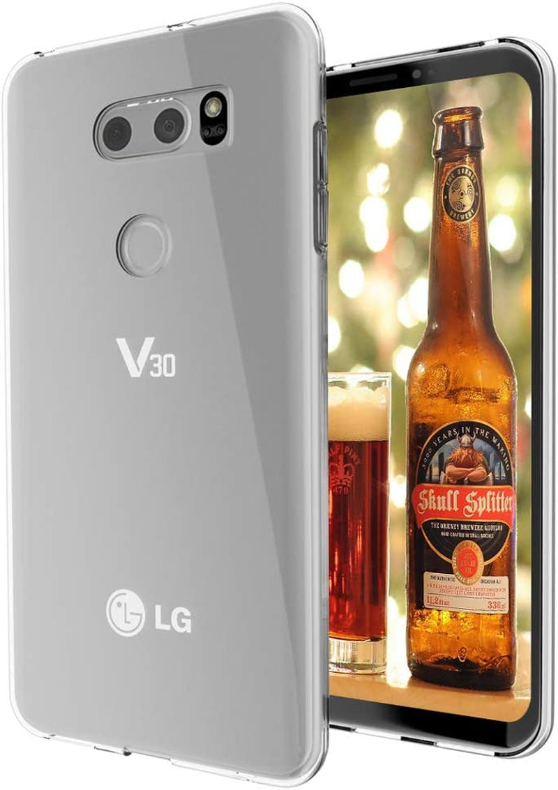 EGALO LG V35 Thinq Case Slim Thin,Lg V35 / V30 / V30 plus / V30S Thinq Case Soft Skin Silicone Flexible TPU (Anti-Fingerprint) Anti-Scratches Protective Cases (Navy)  Egalo Clear  