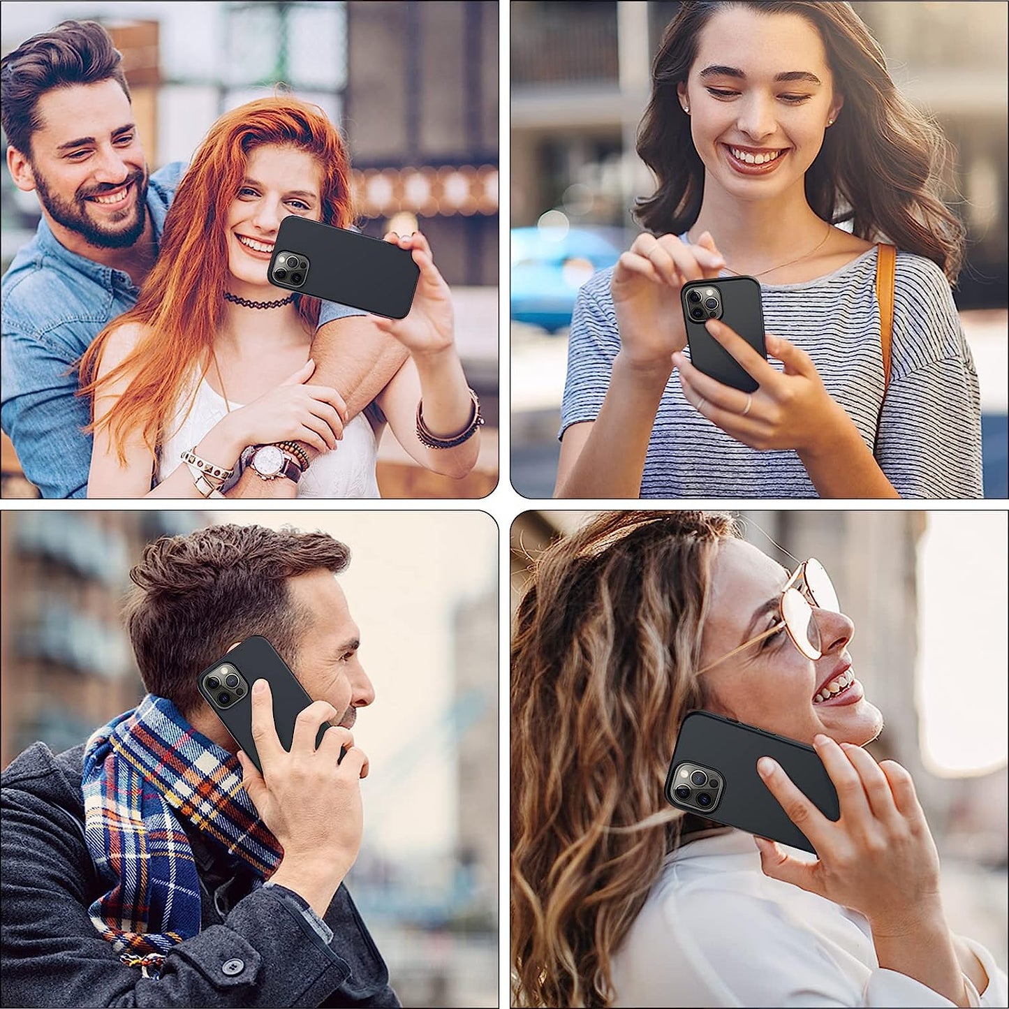 Uyiton [5 In1] Liquid Silicone Iphone 12 Pro Max Case, [Drop Protection] [Full Covered] Shockproof Slim Thin Cover with Microfiber Lining, with 2Xscreen Protector +2Xcamera Lens Protector-Black  Uyiton   