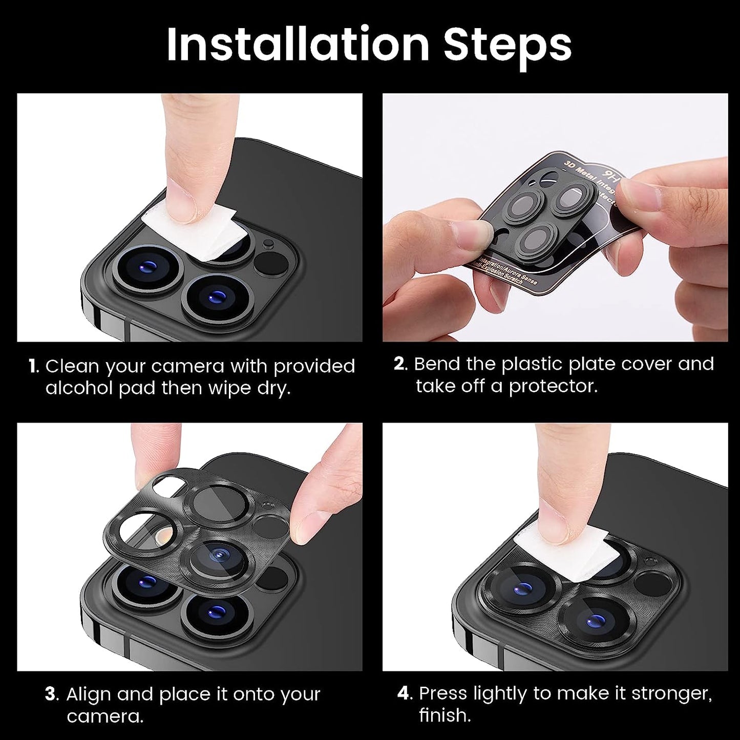 Tensea for Iphone 13 Pro / Iphone 13 Pro Max Camera Lens Protector, Tempered Glass Camera Cover Screen Protector Accessories, Aluminum Alloy Metal, Case Friendly for Iphone 13Pro / 13 Promax 2021 (Gold)  Tensea   