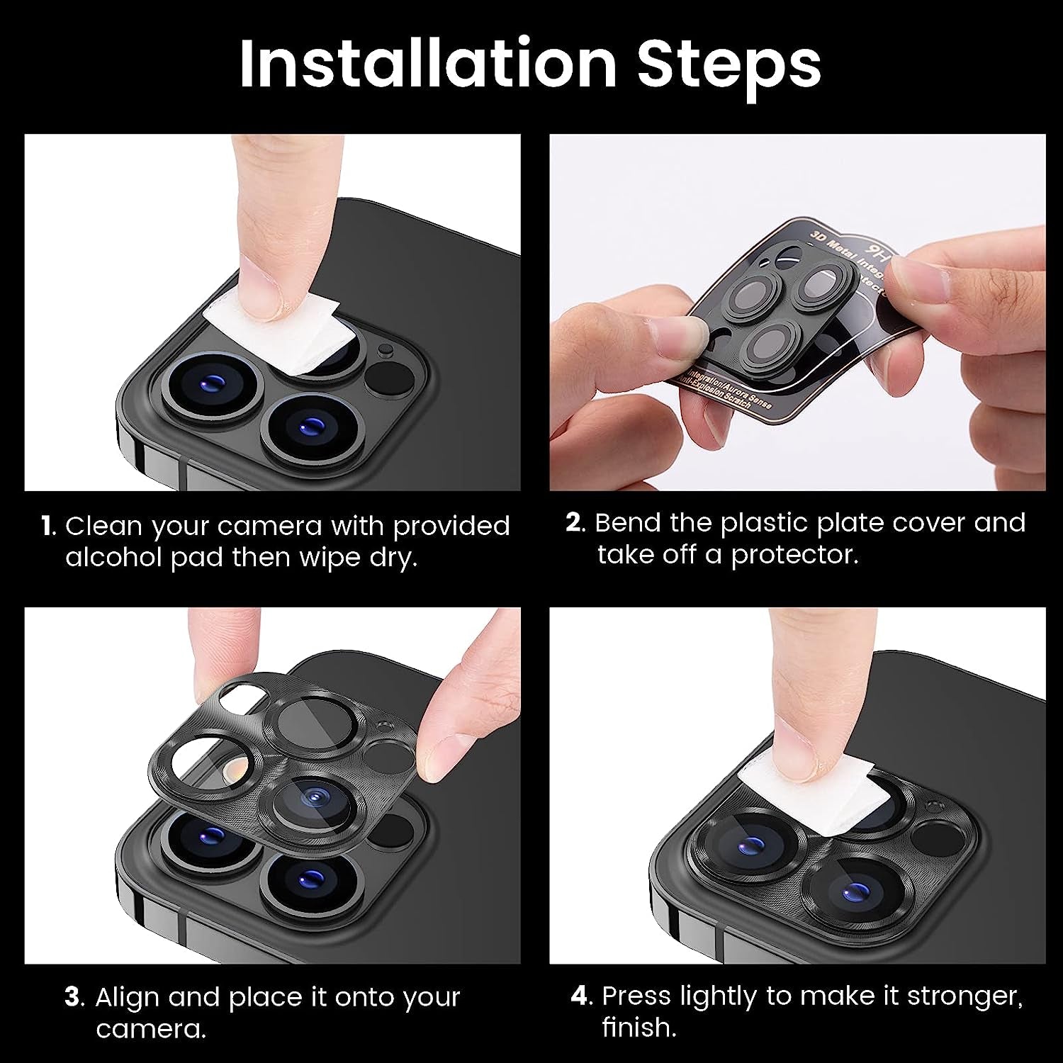 Tensea for Iphone 13 Pro / Iphone 13 Pro Max Camera Lens Protector, Tempered Glass Camera Cover Screen Protector Accessories, Aluminum Alloy Metal, Case Friendly for Iphone 13Pro / 13 Promax 2021 (Gold)  Tensea   