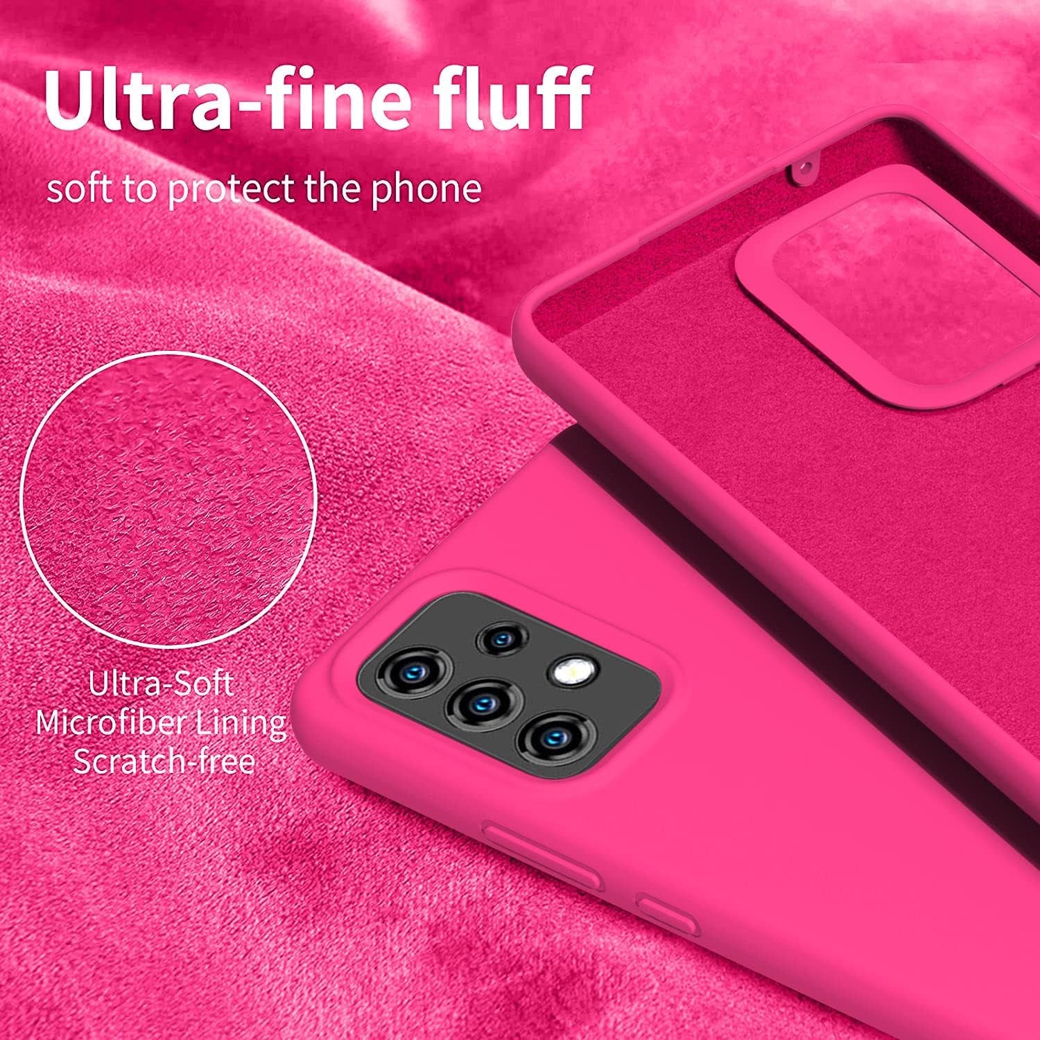 Gueen Compatible with Samsung Galaxy A53 5G Case, Premium Liquid Silicone, with [Camera Protection] [Soft Anti-Scratch Microfiber Lining] Full Body Shockproof Protective Phone Case - Hot Pink  Gueen   