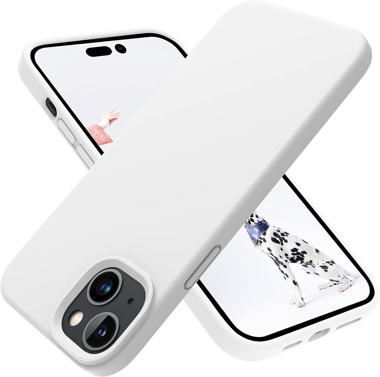 OTOFLY Designed for Iphone 14 plus Case, Silicone Shockproof Slim Thin Phone Case for Iphone 14 plus 6.7 Inch （Black）  OTOFLY Direct White  