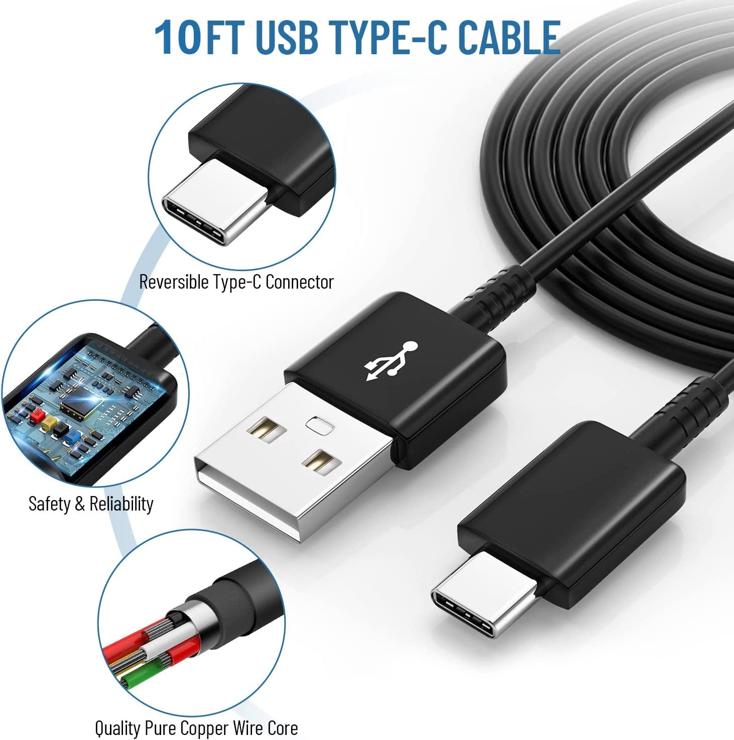 Phone Charger Android,Samsung Charger Type C Fast Charging Block with 10Ft USB Type C Cable for Samsung Galaxy S10/S9/S8/S22/S22 Ultra/S22+/S21/S21Ultra/S21+/S20/S20+/S20 Ultra/Note 8 9 10 20/S20 FE  ShenZhen ZhongHui electronic Co Ltd   