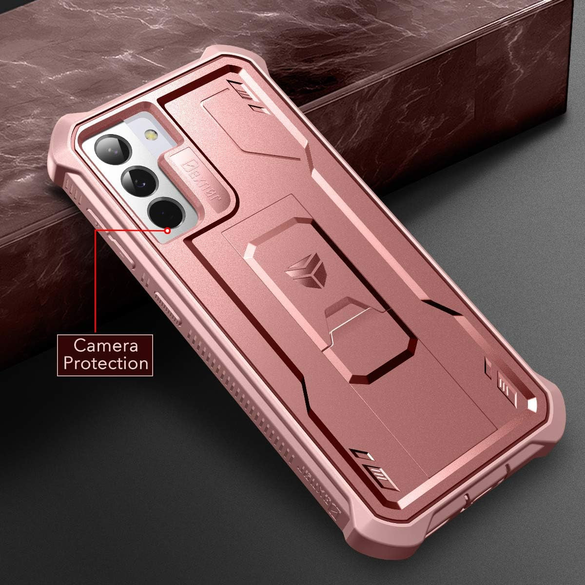 Dexnor for Samsung Galaxy S21+ plus Case, [Built in Screen Protector and Kickstand] Heavy Military Grade Protection Shockproof Protective Cover for Samsung Galaxy S21 plus 5G, 6.7 Inch Rose Gold  Dexnor   