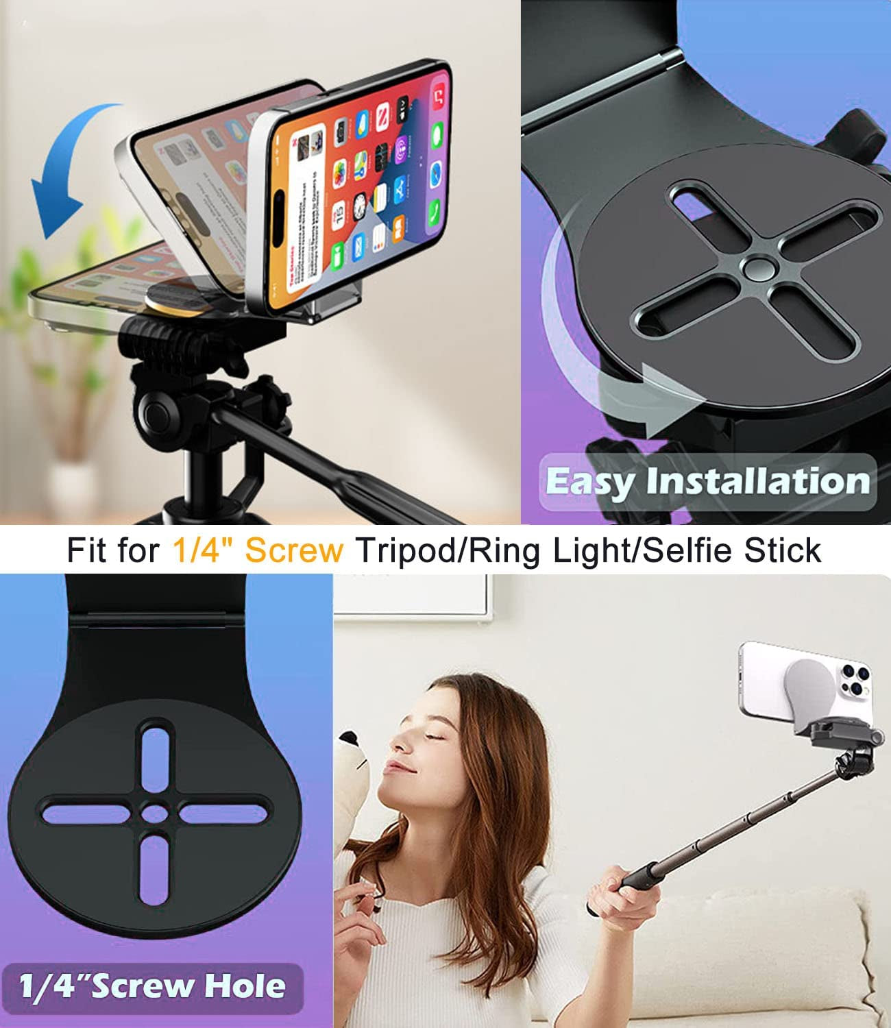Jkoailiwi Multifunctional Magnetic Phone Holder for Laptop/Continuity Camera/Tripod/Tesla, Foldable Monitor Slim Side Webcam Mount, Portable Desktop Kickstand for Magsafe Iphone 14/13/12 & All Phones  Jkoailiwi   