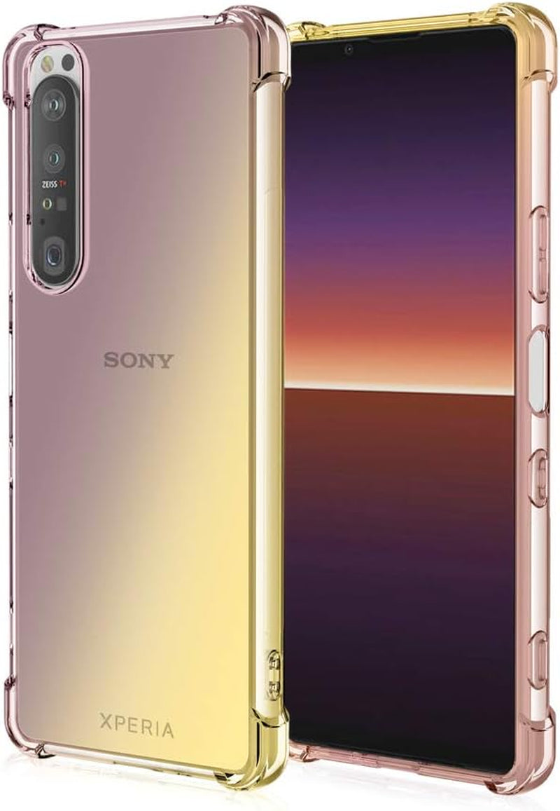 HUANGTAOLI Case for Sony Xperia 1 II, Airbag Drop Protection Gradient Color Bumper Phone Case Black/Gold  HUANGTAOLI   
