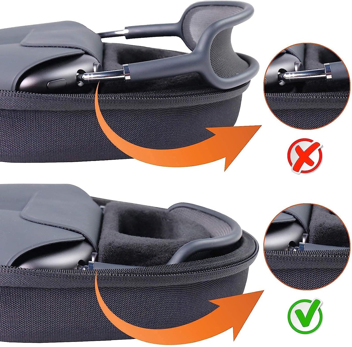 Black + Blue Hard Cases Replacement for Apple Airpods Max Headphone by Co2Crea  co2CREA   