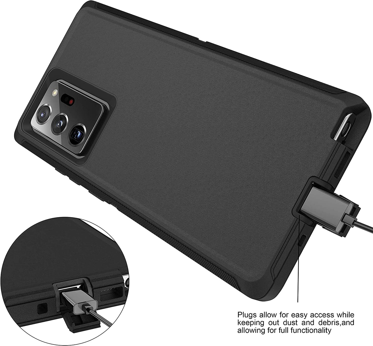 MXX Galaxy Note 20 Ultra Heavy Duty Case - 3 Layers, Rugged Rubber Shockproof Protection (Black)  MXx Accessories inc   