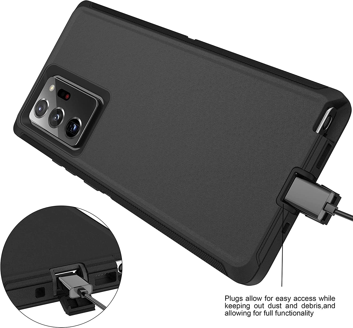 MXX Galaxy Note 20 Ultra Heavy Duty Case - 3 Layers, Rugged Rubber Shockproof Protection (Black)  MXx Accessories inc   