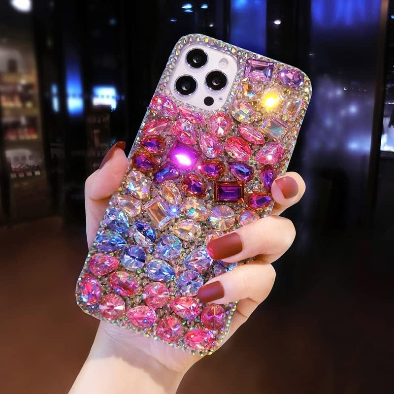 Redecarie for LG G8/LG G8 Thinq Case,Colorful Crystal Stone Shiny Sparkle Diamond Bling Glitter Rhinestone Gems Women Girls Phone Case for LG G8/LG G8 Thinq  redecarie   