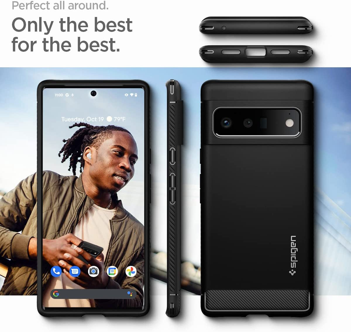 Spigen Rugged Armor Designed for Google Pixel 6 Pro Case (2021) - Matte Black  Spigen   