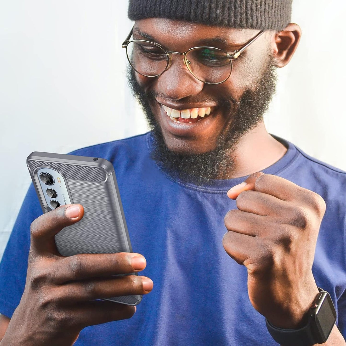 For Motorola Edge 2022 Case, Moto Edge 2022 Case with HD Screen Protector, Fashion Non-Slip Shock-Absorption Flexible TPU Bumper Soft Rubber Protective Phone Case Cover for Motorola Edge 2022, Gray  JINZHI Inc   