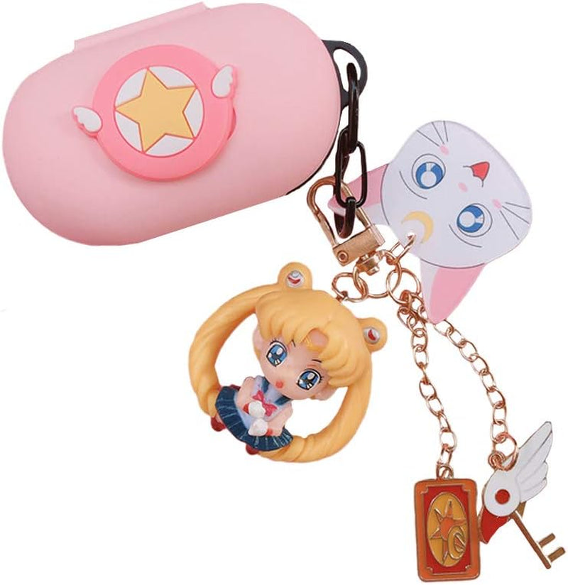 Case Cover for Galaxy Buds/Buds+ Plus, Kpurple Cartoon Sailor Moon Soft Silicone Protective Compatible with Samsung Galaxy Buds 2019 2020, for Girls Kids Teens Buds+ plus (A 1)  INHCH   