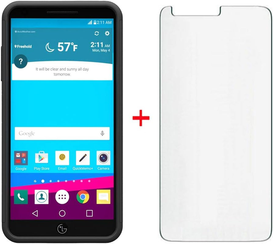 Phone Case for LG G6 with Tempered Glass Screen Protector Cover and Cell Accessories Slim Hard Hybrid Rugged Heavy Duty Silicone LGG6 Thinq LG6 Thin Q G 6 plus G6+ 6G VS988 H872 Cases Women Men Black  NSS   