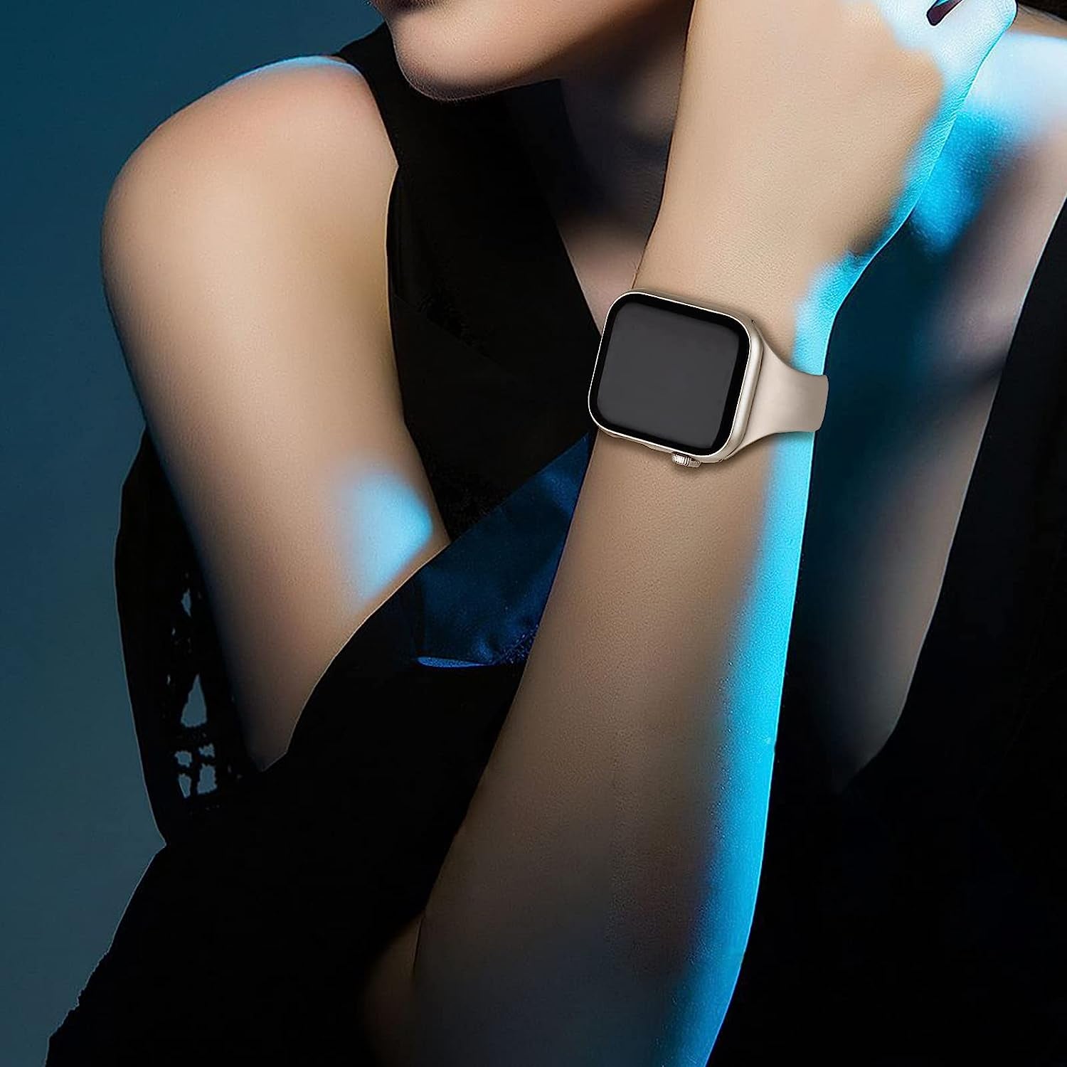 Distore 6 Pack Bands Compatible with Apple Watch 38Mm 40Mm 41Mm 42Mm 44Mm 45Mm 49Mm, Slim Thin Narrow Replacement Soft Silicone Sport Strap for Iwatch Series Ultra 8/7/6/5/4/3/2/1 SE Women Men  Distore   