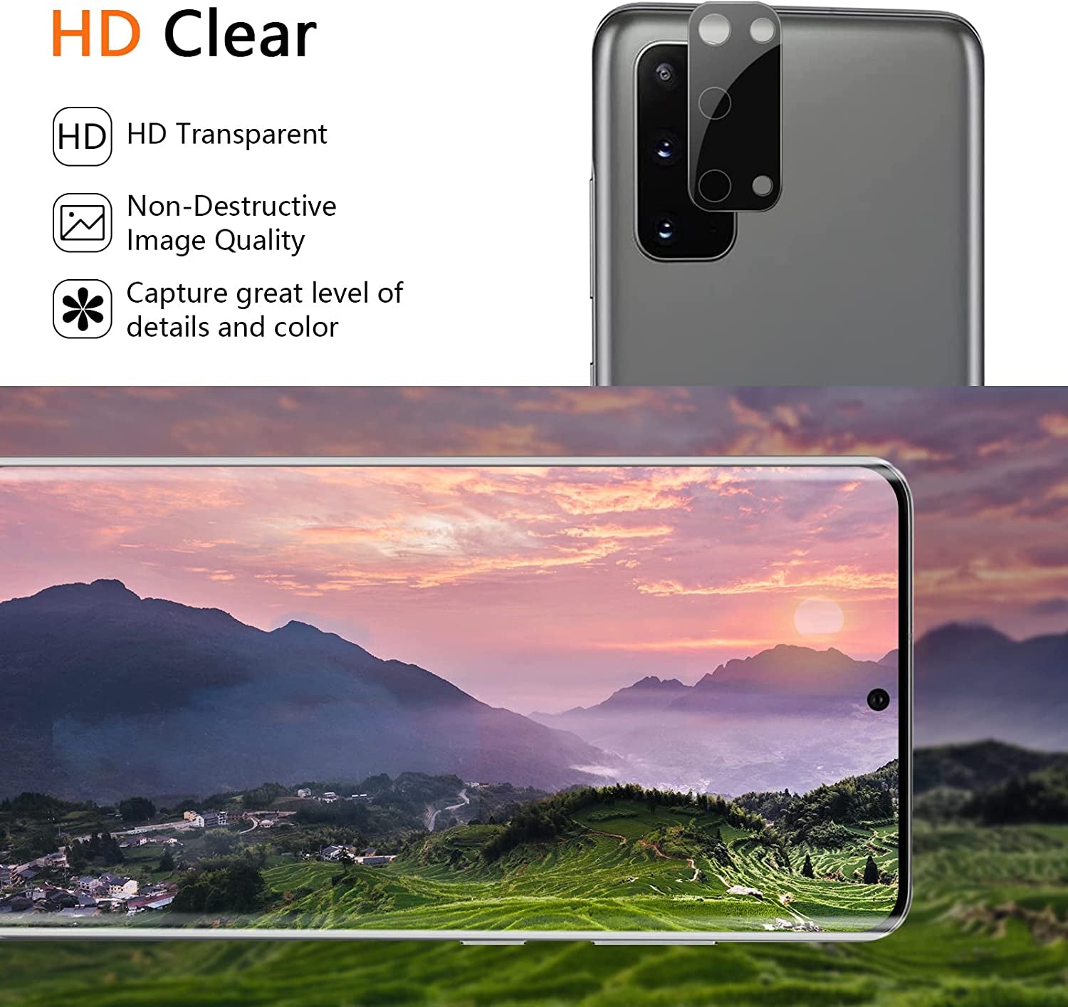 Cnarery [2+2 Pack] TPU Screen Protector for Samsung Galaxy S20, 2 Pack Flexible TPU Screen Protector with 2 Pack Camera Lens Protector, 3D Curved Full Coverage Bubble Free  Cnarery   