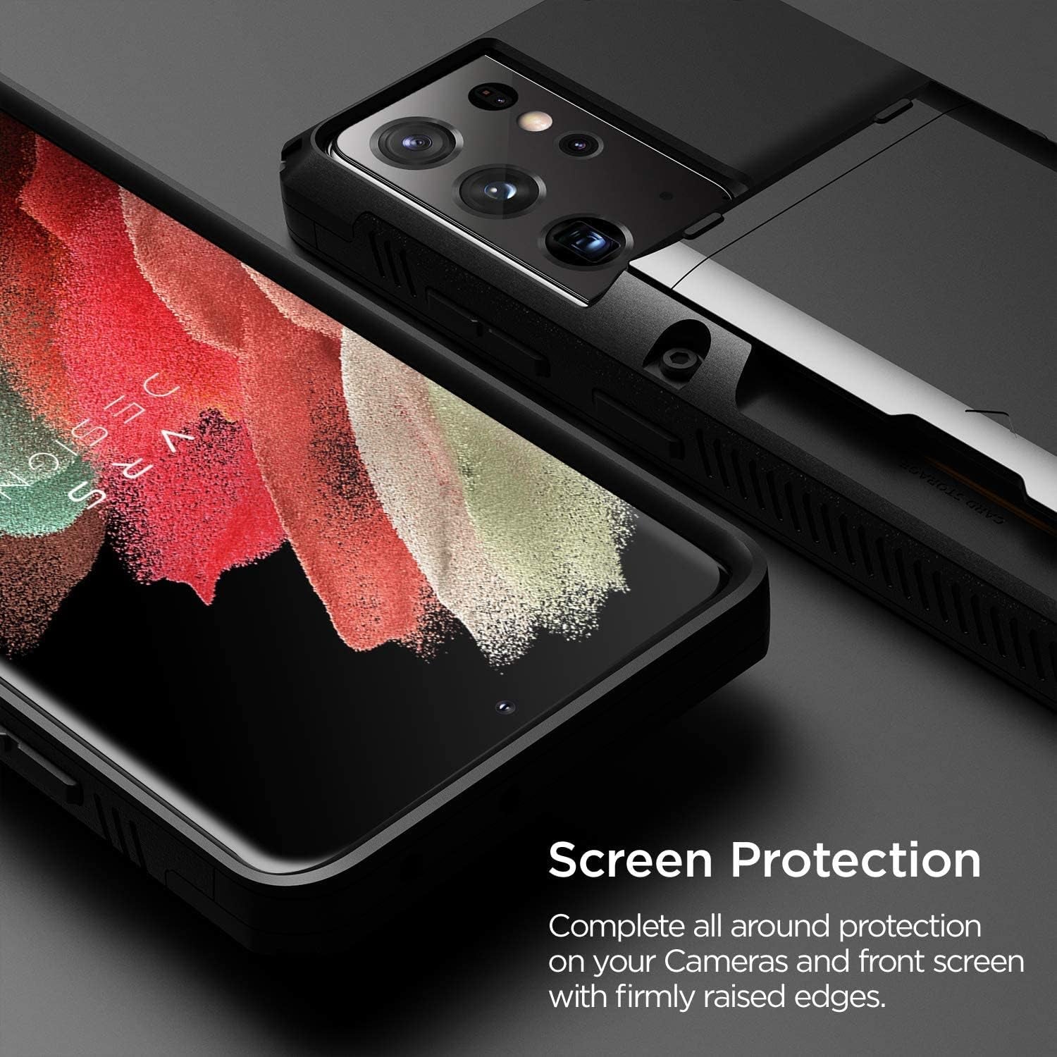 VRS DESIGN Damda Glide Pro Phone Case Compatible with Galaxy S21 Ultra 6.8 Inch (2021) Black  VRS Design   