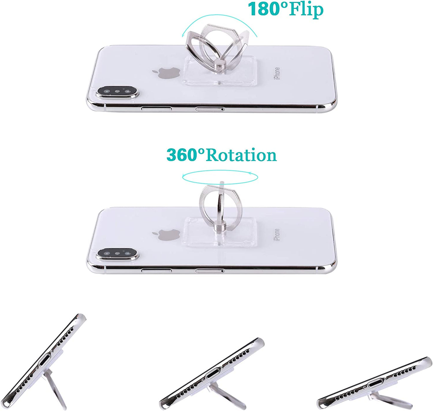 Cell Phone Ring Holder Stand Transparent Finger Grip Loop  Exoer   