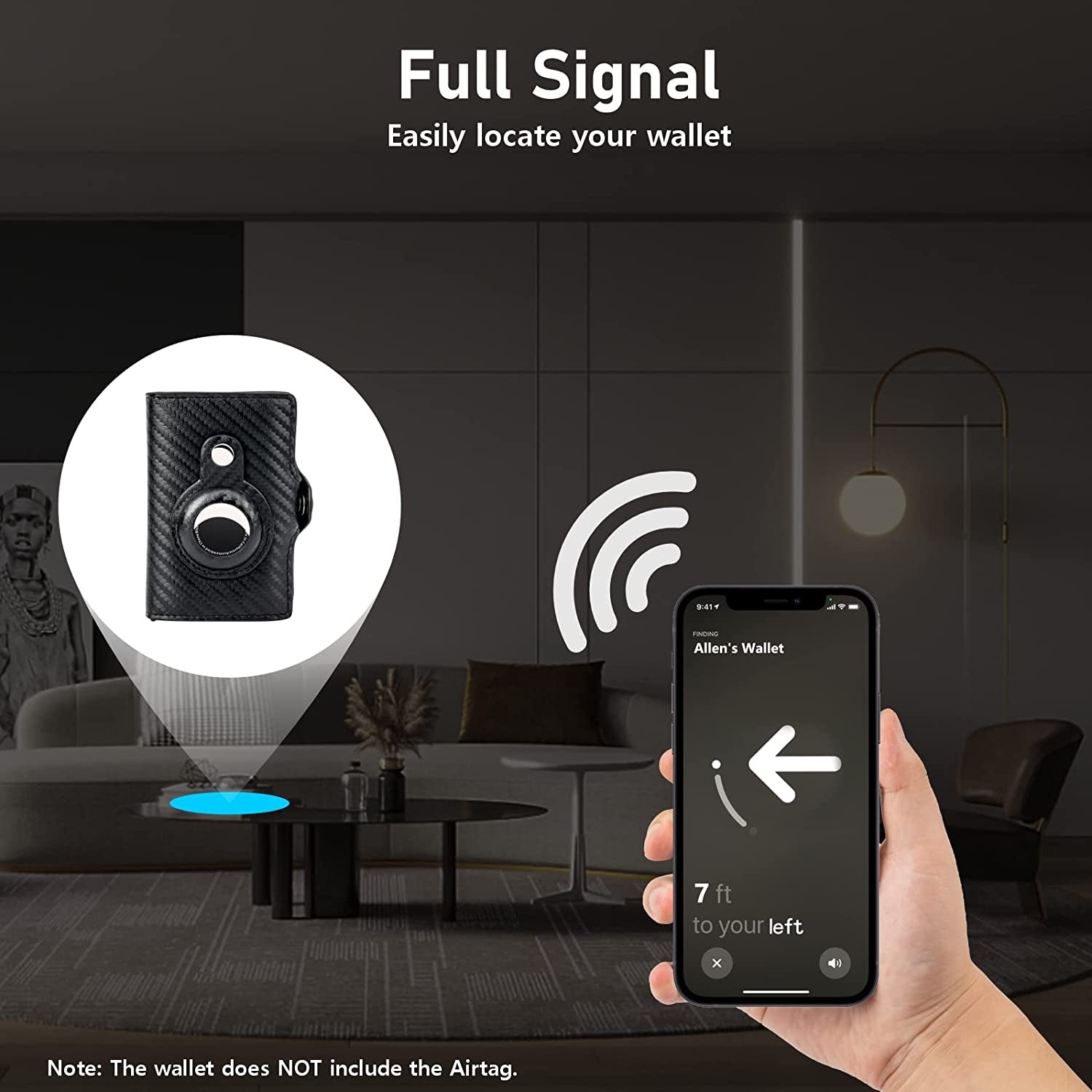 HAMOPY Airtag Wallet, Leather Credit Card Holder with Airtag Slot, Slim Smart Wallet for Men with Coin Pocket, Mens Pop up Wallet Pocket Wallet with Rfid Blocking Tech, Black  HAMOPY   