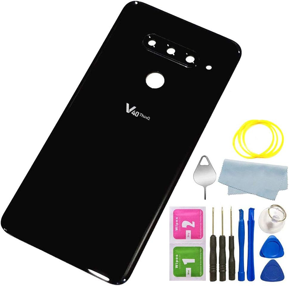 V40 Thinq Back Glass Cover Housing Door Replacement for LG V40 Thinq V405QA7 V405UA V405TAB V405UA1 Full Assembly Replacement Parts (New Moroccan Blue)  FORERUNER New Aurora Black  