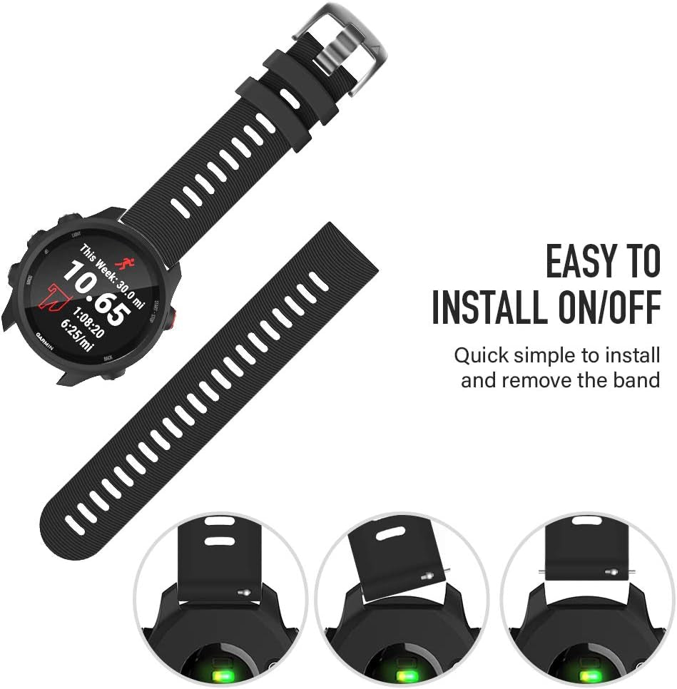 Notocity for Garmin Forerunner 245 Band Forerunner 55 Band, 20Mm Replacement Band for Galaxy Watch 5/5 Pro Galaxy Watch 4 Vivoactive 3 Forerunner 645/245 Music Band  NotoCity   