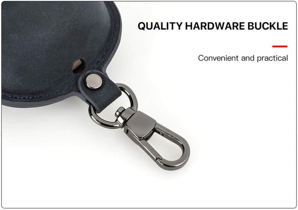 Genuine Leather Case for Galaxy Buds Live,Hiram Crazy Horse Leather Portable Travel Case for Galaxy Buds Live,Headphone Cases for Galaxy Buds Live Charging Case(Blue)  Hiram   