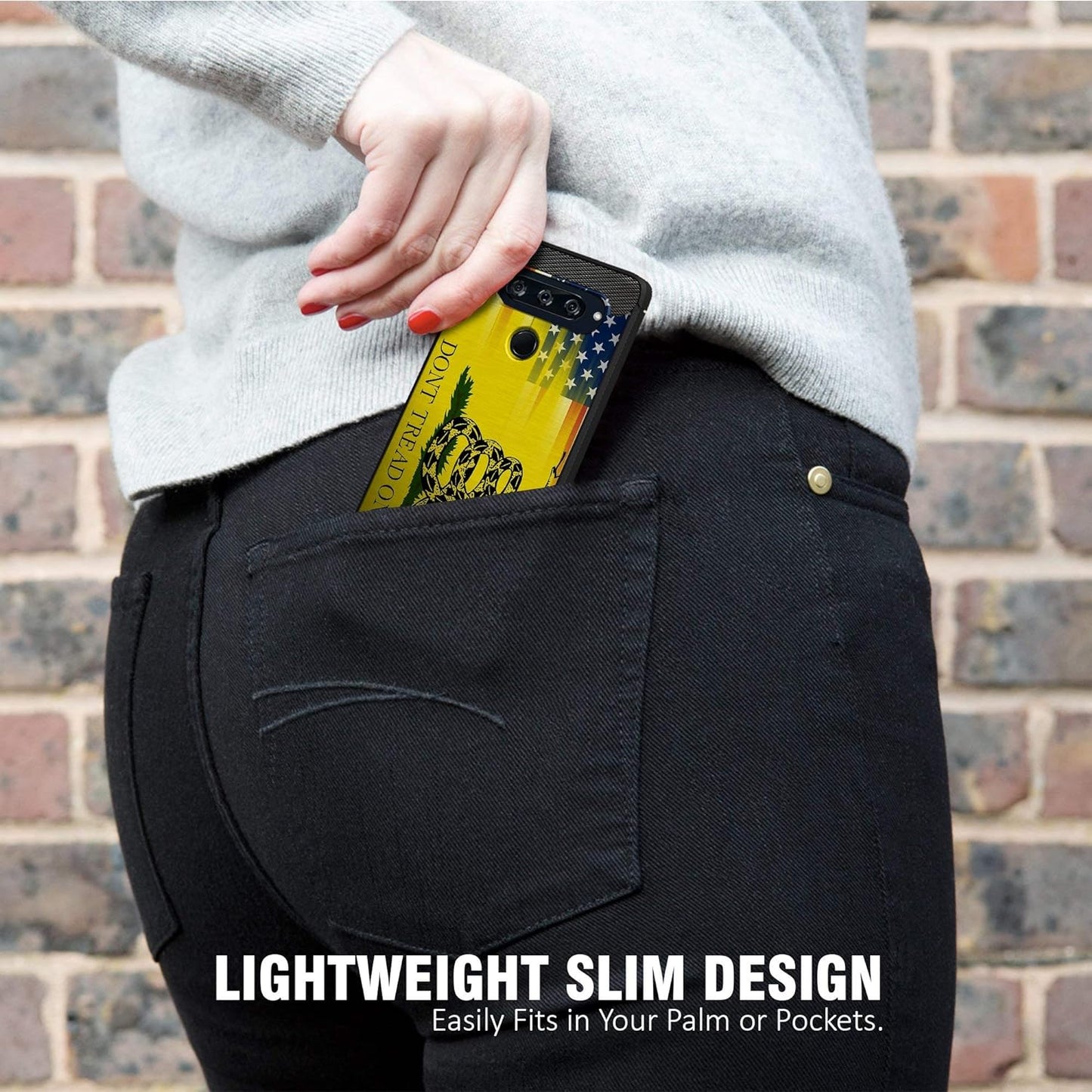 Casesondeck Case Compatible with LG G8 Thinq/Lg G8 - Soft Fitted Flexible TPU Cover Shock Protection (Dont Tread on Me)  CasesonDeck   