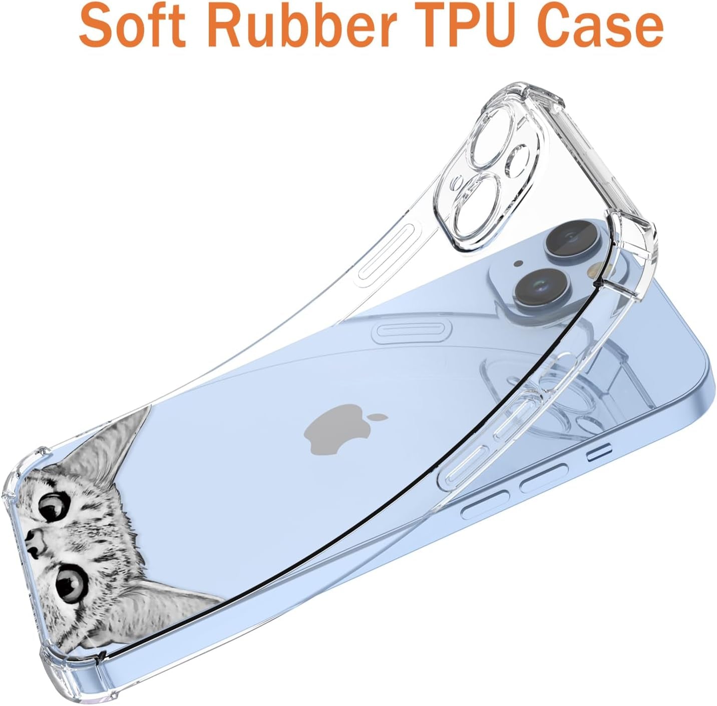 OEURVQO for Pixel 6 Pro Google 6 Pro G8VOU Case Clear Cute Cat Pattern Cartoon Animal Soft TPU Shockproof Bumper Anti-Scratch Protective Phone Case for Google Pixel 6 Pro 5G (Staring Cat)  OEURVQO   