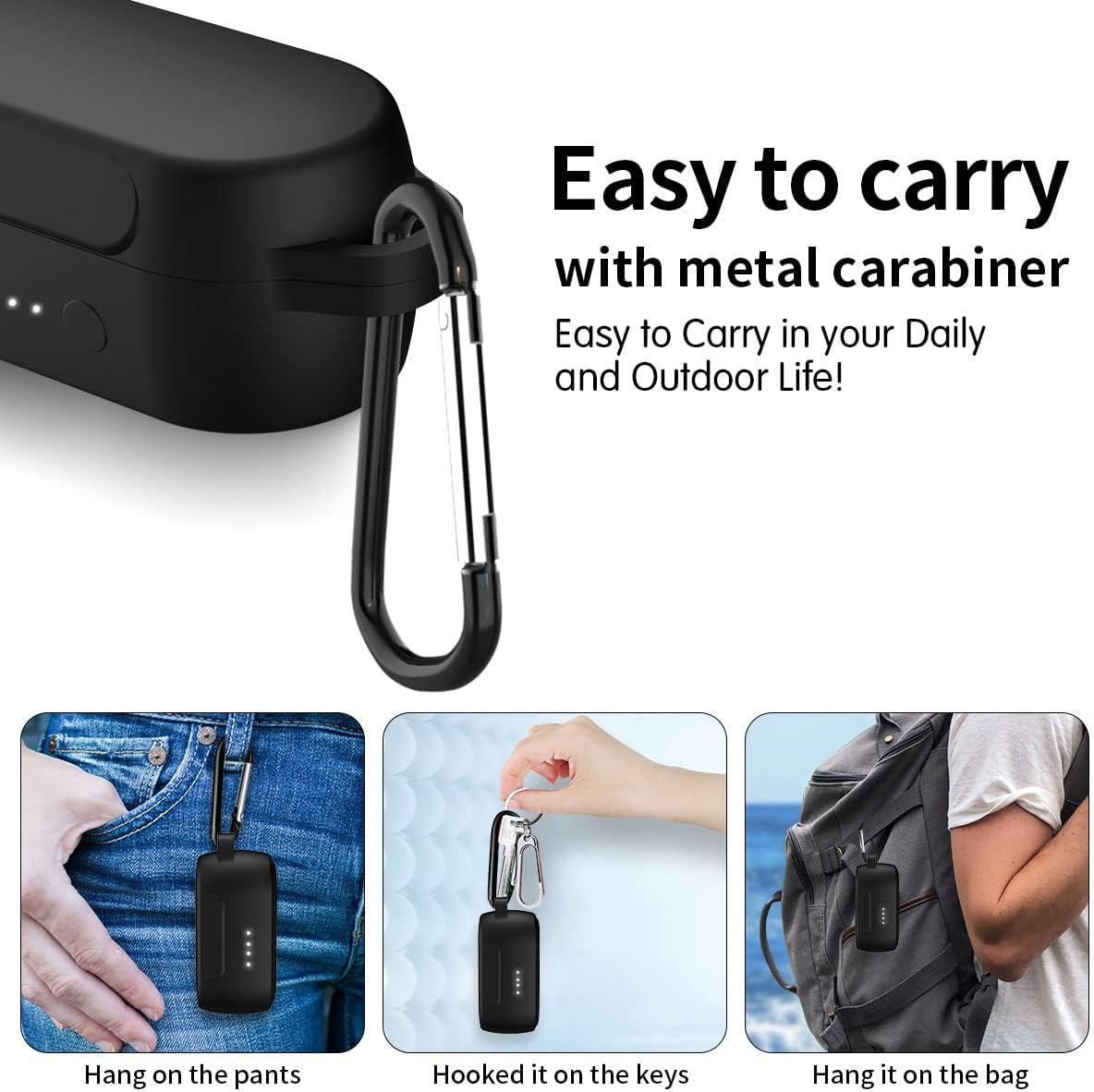 Protective Cover Case for Sesh & Sesh Evo Case (Black) , Soft and Flexible, Anti-Lost & Shockproof Protective Skin Silicone Cover for Sesh Evo Charging Case with Keychain (Visible Front LED)  WQNIDE   