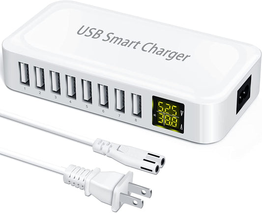 USB Charging Station, Ziwodiv 8-Port 60W/12A USB Charger Station, Multi Ports USB-A Charging Hub with LED Display, Compact Desktop Charger for Multiple Devices, Iphone Ipad Samsung Android and Tablet  Shenzhen Ruifeng Microelectronics Co. LTD   