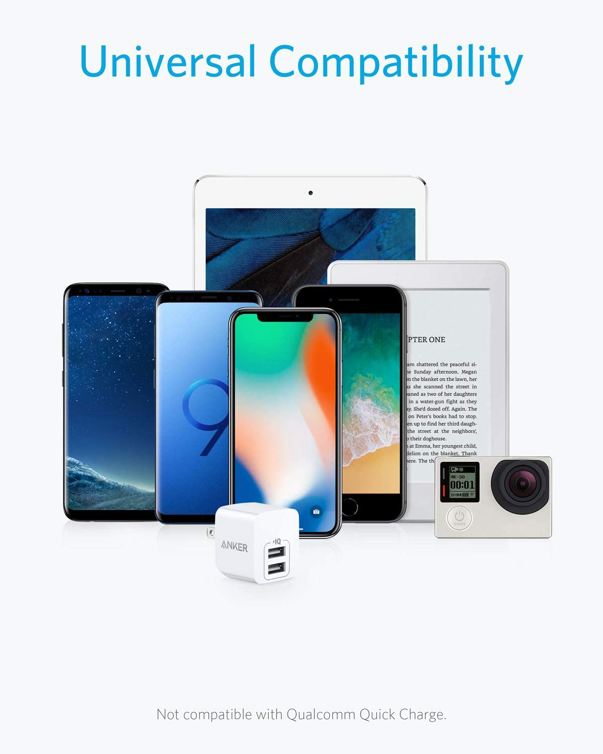 USB Charger, Anker 2-Pack Dual Port 12W Wall Charger with Foldable Plug, Powerport Mini for Iphone XS/ X / 8 / 8 plus / 7 / 6S / 6S Plus, Ipad, Samsung Galaxy Note 5 / Note 4, HTC, Moto, and More  Anker   