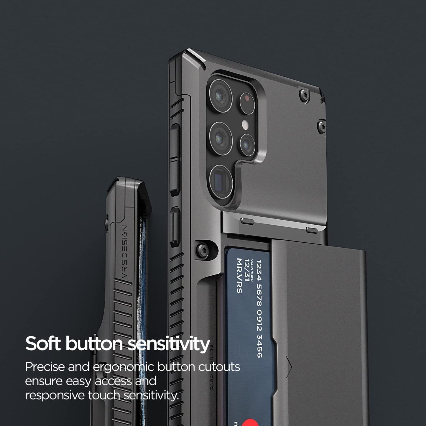 VRS DESIGN Damda Glide Pro Phone Case for Galaxy S22 Ultra, Sturdy Semi Auto Wallet [4 Cards] for Galaxy S22 Ultra (2022)  VRS DESIGN   