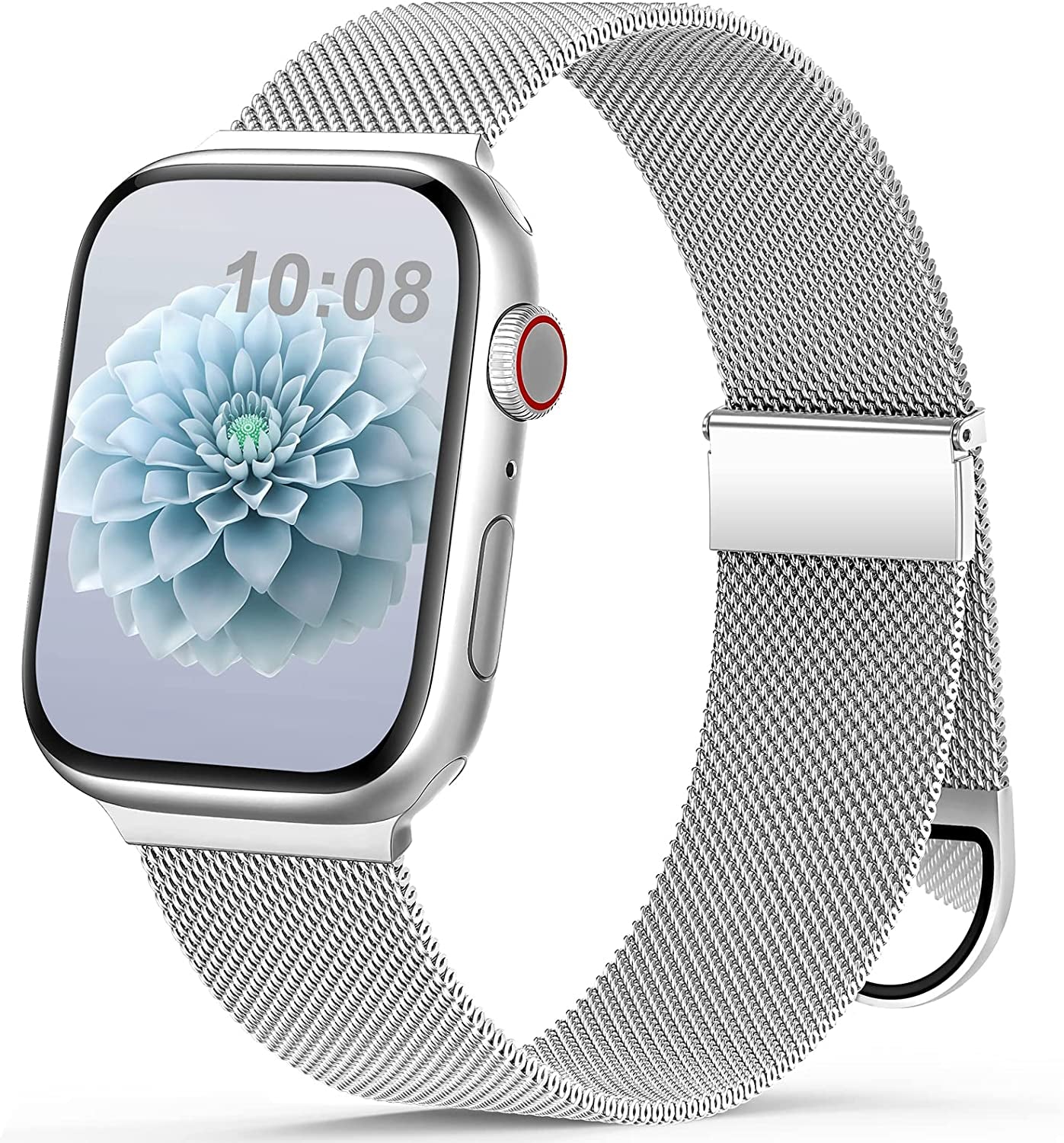 OHOTLOVE Metal Magnetic Bands Compatible with Apple Watch Band 38Mm 40Mm 41Mm 42Mm 44Mm 45Mm 49Mm Women Men, Stainless Steel Mesh Magnetic Strap for Iwatch Series Ultra/8/7/6/5/4/3/2/1/Se Silver S  OHOTLOVE   