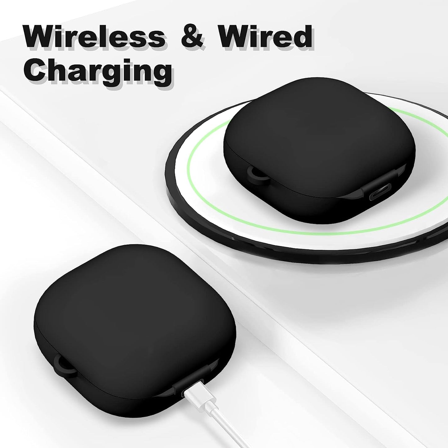 MOLOVA Silicone Case Compatible with Samsung Galaxy Buds 2 Pro/Galaxy Buds 2/ Galaxy Buds Pro/Galaxy Buds Live Case,Black  MOLOVA   