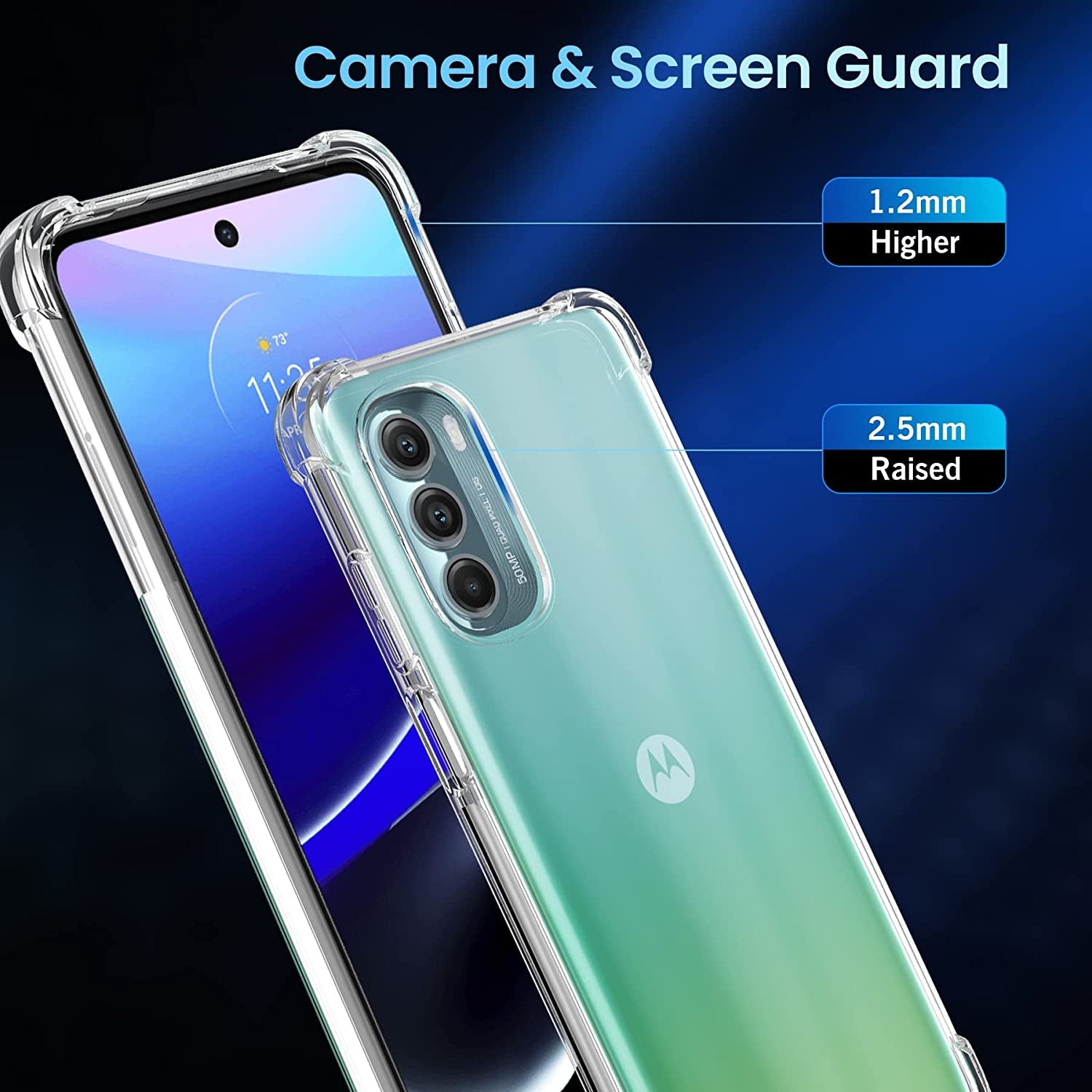 Cresee Crystal Clear Cover with Reinforced Corner Bumper Slim Fit Shockproof Flexible TPU Phone Case for Motorola Moto G Stylus 5G (2022) Transparent  Cresee   