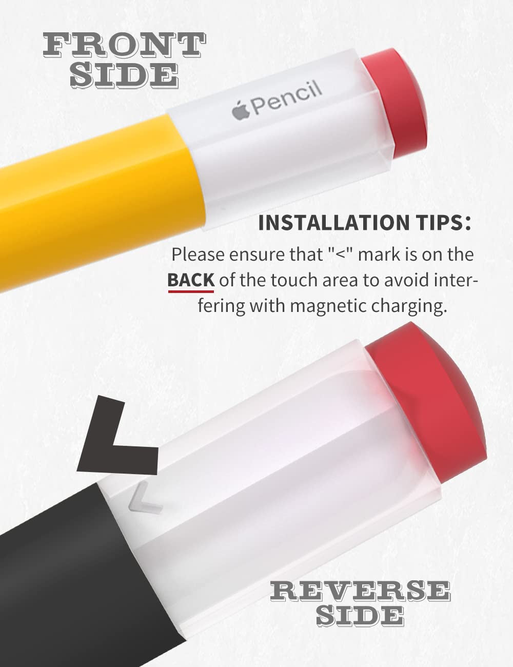 2 Pack Silicone Pencil Case Compatible with Apple Pencil 2Nd Generation Only,Case Cover Sleeve Accessories Protective Skin Holder(Must Read Installation Instructions) [Yellow,Black]  AFOOYO   