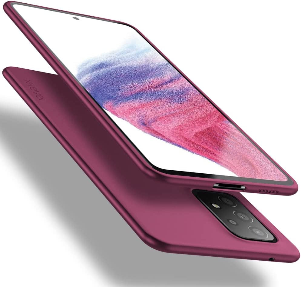 X-Level Samsung Galaxy A53 5G Case Ultra-Thin Slim Fit Soft TPU [Guardian Series] A53 5G Phone Back Cover Light Protective Matte Finish Coating Case Compatible Samsung A53 5G-Gold  pipilu Wine Red  