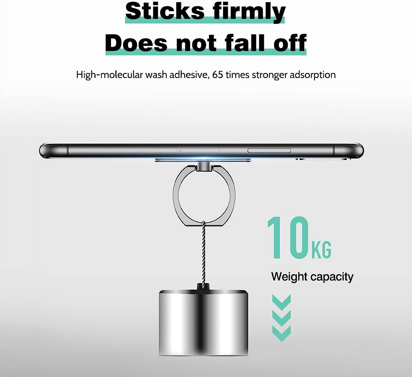 [2 Pack] Square Sparkling Cell Phone Ring Holder Stand,360 Degree Rotation and 180 Degreeadjustable Finger Ring Kickstand with Polished Metal Phone Grip (Black)  Wansurs   