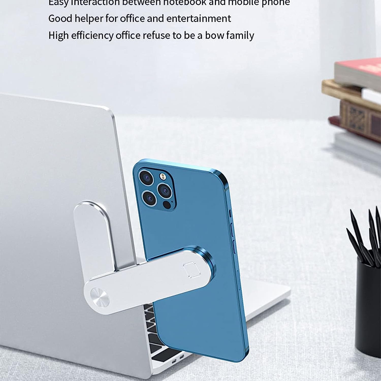 Magnetic Phone Holder for Laptop, Adjustable Phone Monitor Side Mount for Smartphones, for Home Office (Silvery)  Schellen   
