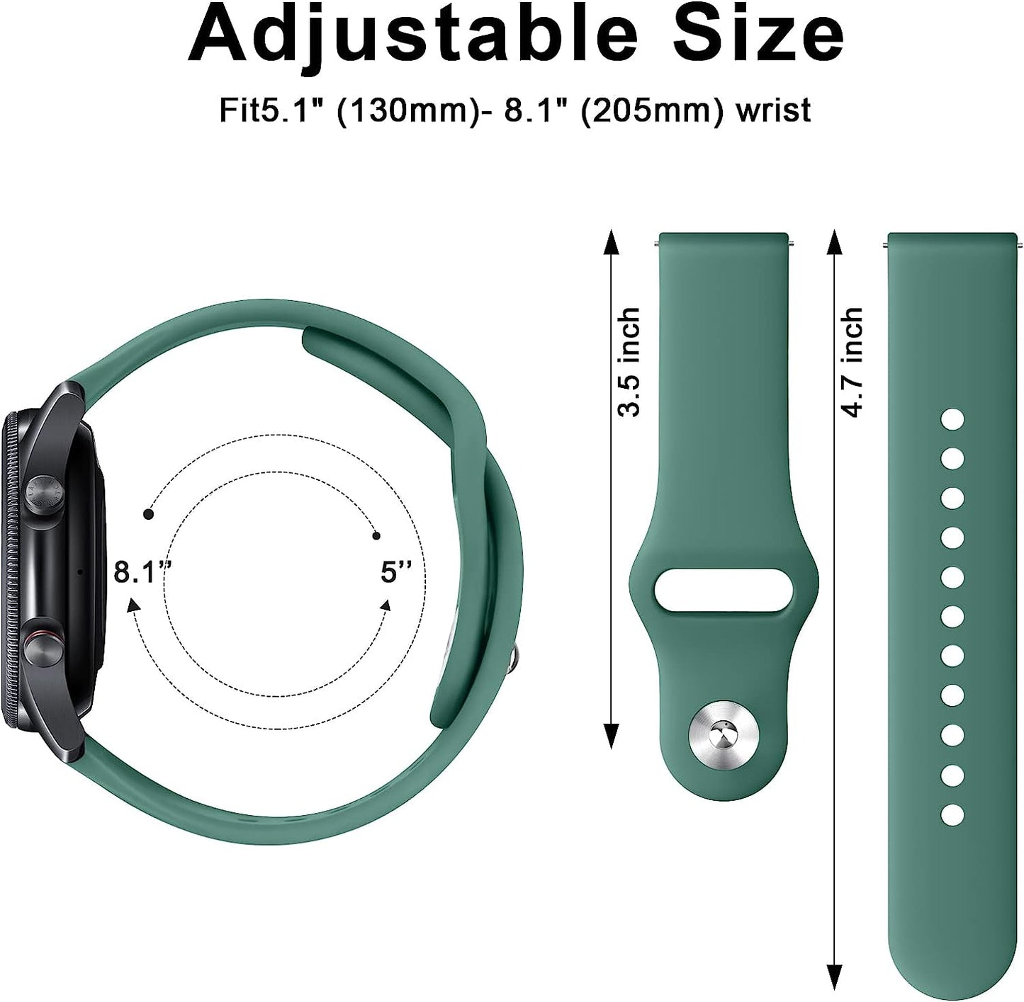 Wanme Sport Bands for Garmin Venu 2 Band, Garmin Vivoactive 4 Bands Women Men, 4 Pack Adjustable Soft Silicone Replacement Wristband Strap Compatible with Garmin Vivoactive 4 / Venu 2 / Forerunner 255 Smart Watch  Wanme   