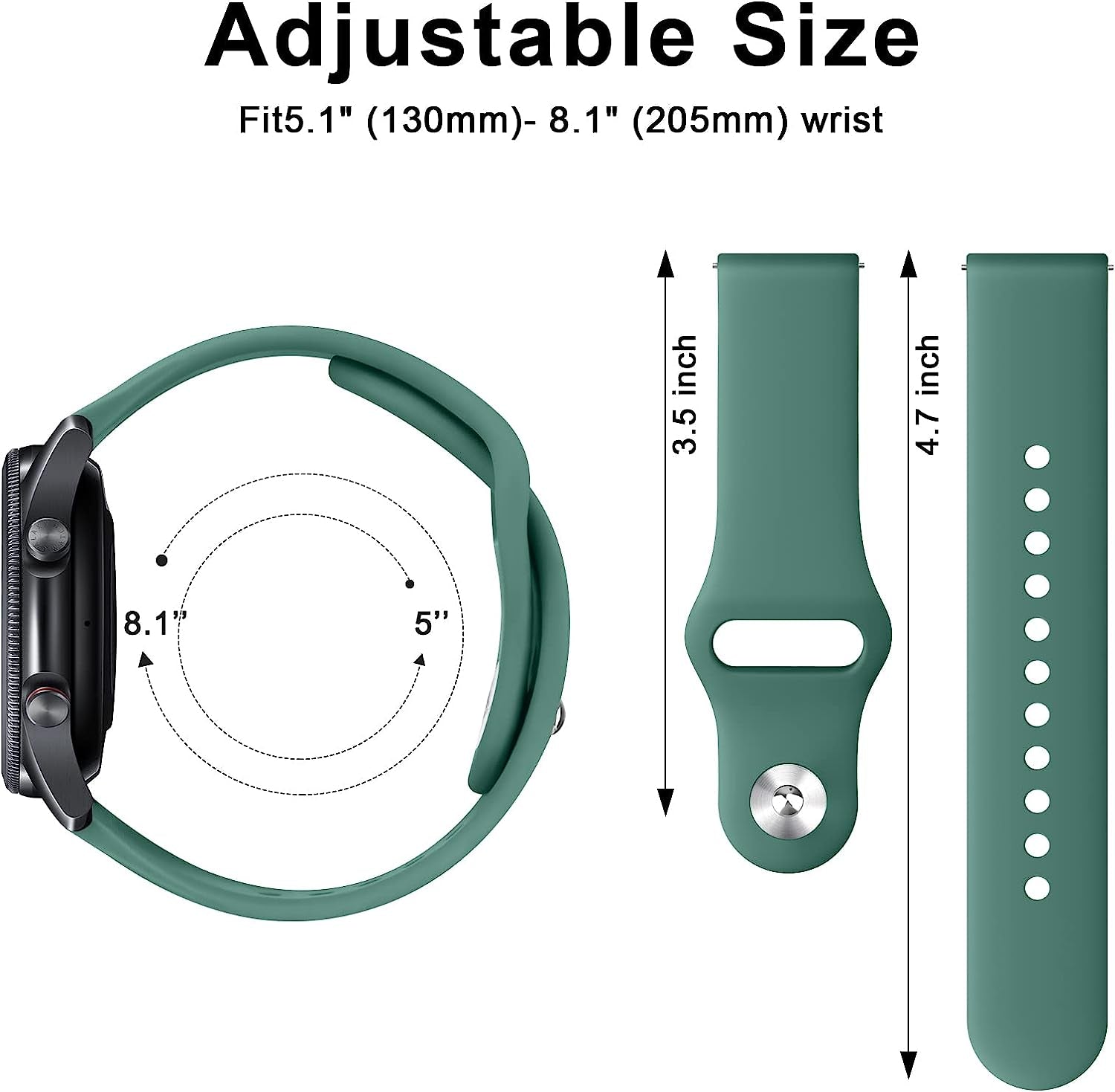 Wanme Sport Bands for Garmin Venu 2 Band, Garmin Vivoactive 4 Bands Women Men, 4 Pack Adjustable Soft Silicone Replacement Wristband Strap Compatible with Garmin Vivoactive 4 / Venu 2 / Forerunner 255 Smart Watch  Wanme   