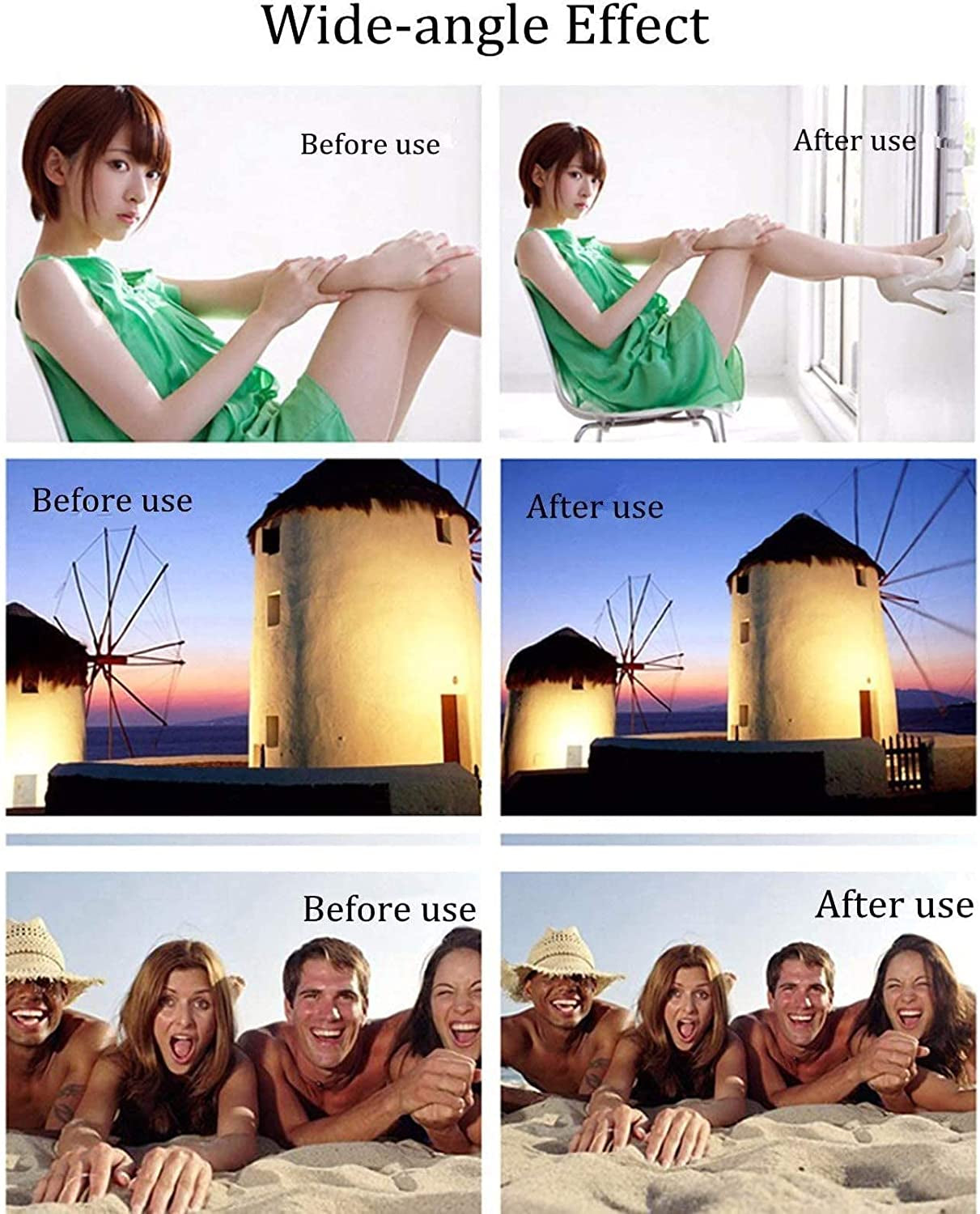 3 in 1 Cell Phone Camera Lens Kit Wide Angle Macro Fisheye Lens Universal for Smart Phones Iphone Samsung Android  ANJIELO SMART   