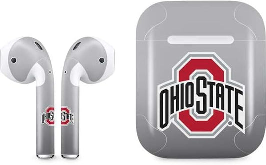 Skinit Decal Audio Skin Compatible with Apple Airpods with Lightning Charging Case - Officially Licensed Ohio State University Buckeyes Design  Skinit   