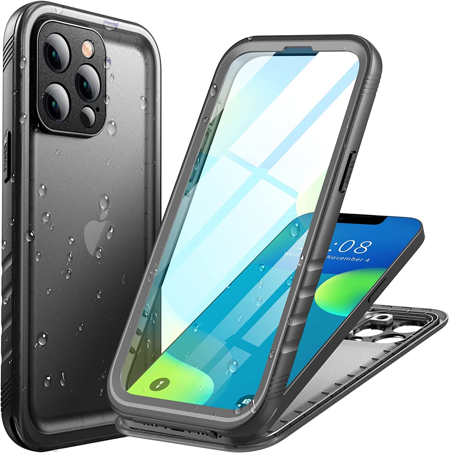 Cozycase Compatible with Iphone 14 plus Waterproof Case - Full Body Shockproof Dustproof Dropproof Built in Screen Protector Rugged Waterproof Case for Iphone 14 plus 6.7 Inch Pink  Cozycase Black Iphone 14 Pro Max（6.7''） 