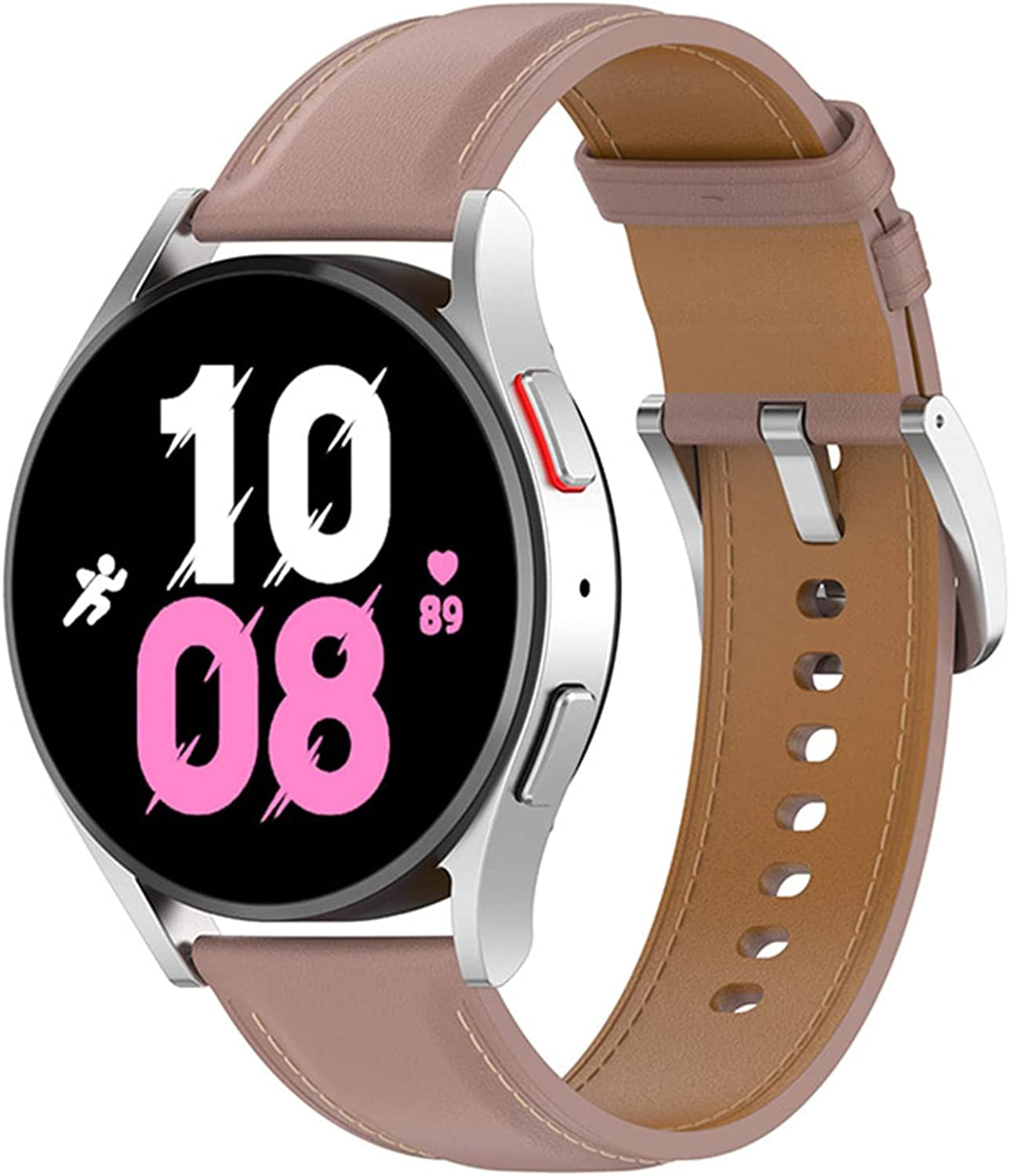 20Mm Leather Strap Fits for Samsung Galaxy Watch 5/5 Pro Strap, Genuine Leather Wristband Bracelet Band Replacement for Galaxy Watch 4  Generic   